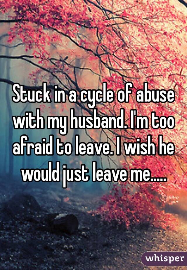 Stuck in a cycle of abuse with my husband. I'm too afraid to leave. I wish he would just leave me.....