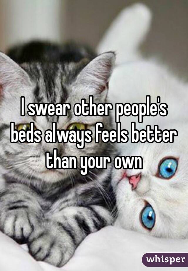 I swear other people's beds always feels better than your own 