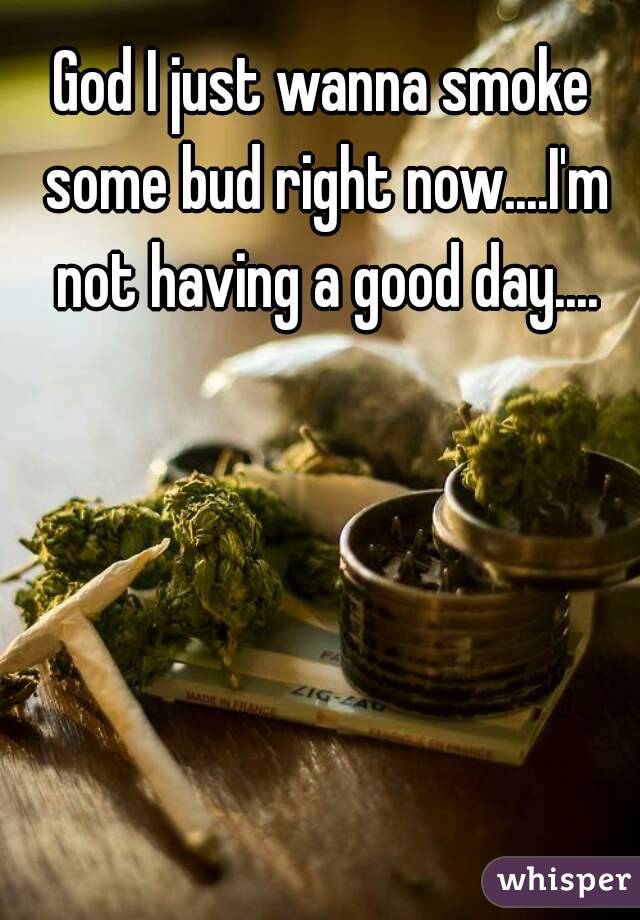 God I just wanna smoke some bud right now....I'm not having a good day....