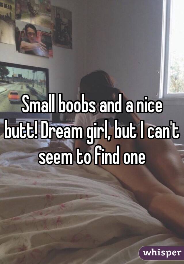 Small boobs and a nice butt! Dream girl, but I can't seem to find one 