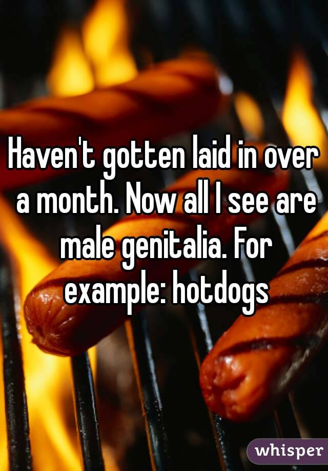 Haven't gotten laid in over a month. Now all I see are male genitalia. For example: hotdogs