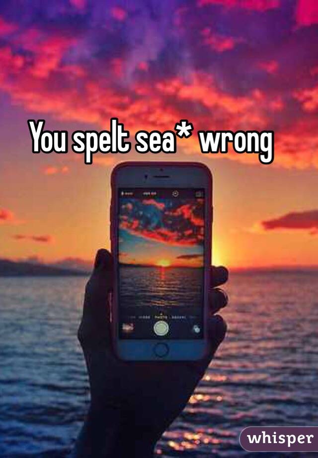 You spelt sea* wrong