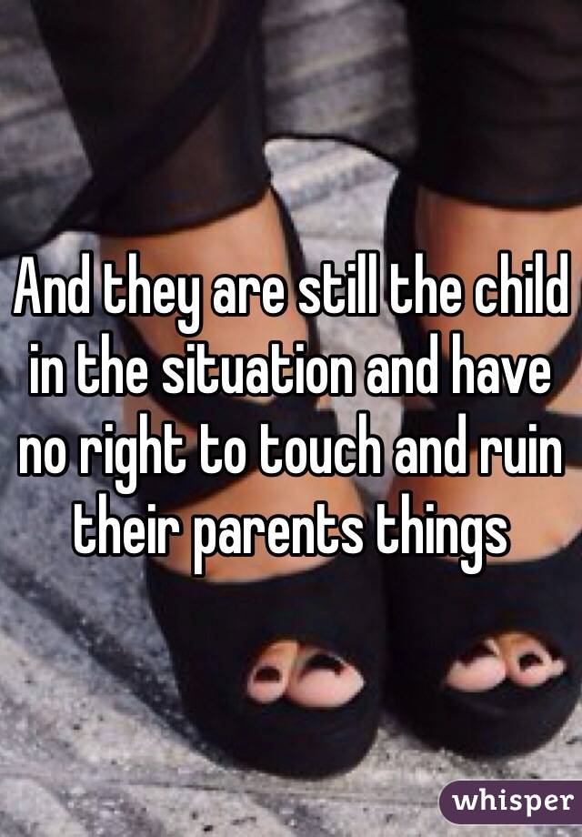 And they are still the child in the situation and have no right to touch and ruin their parents things 