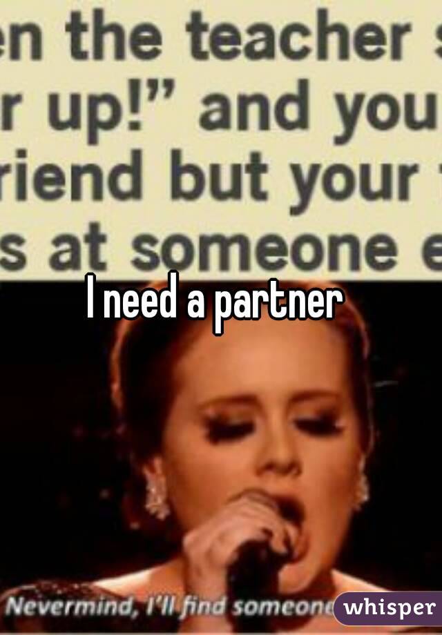 I need a partner 