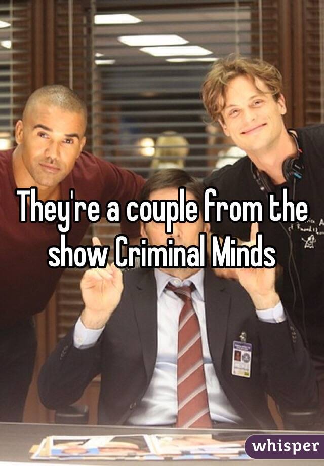 They're a couple from the show Criminal Minds