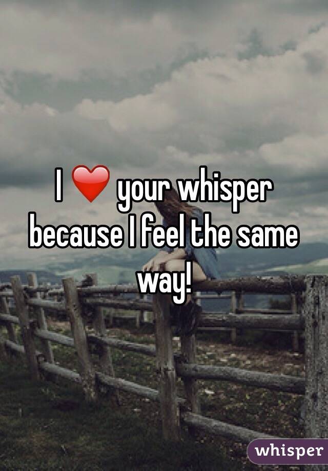 I ❤️ your whisper because I feel the same way! 