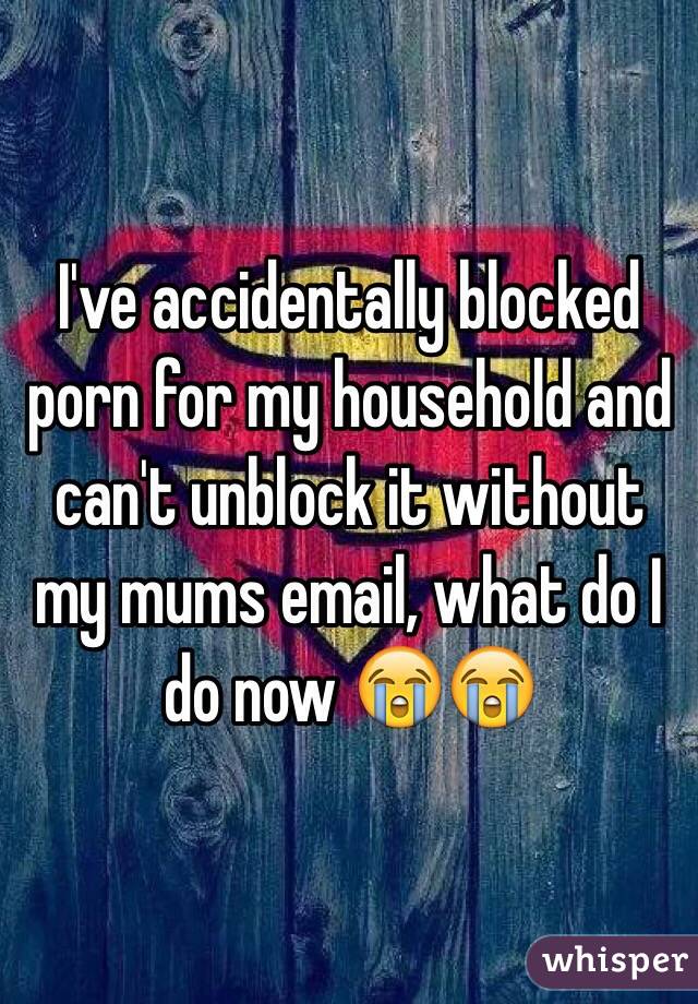 I've accidentally blocked porn for my household and can't unblock it without my mums email, what do I do now 😭😭
