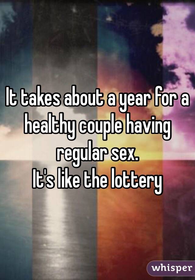 It takes about a year for a healthy couple having regular sex.
It's like the lottery 
