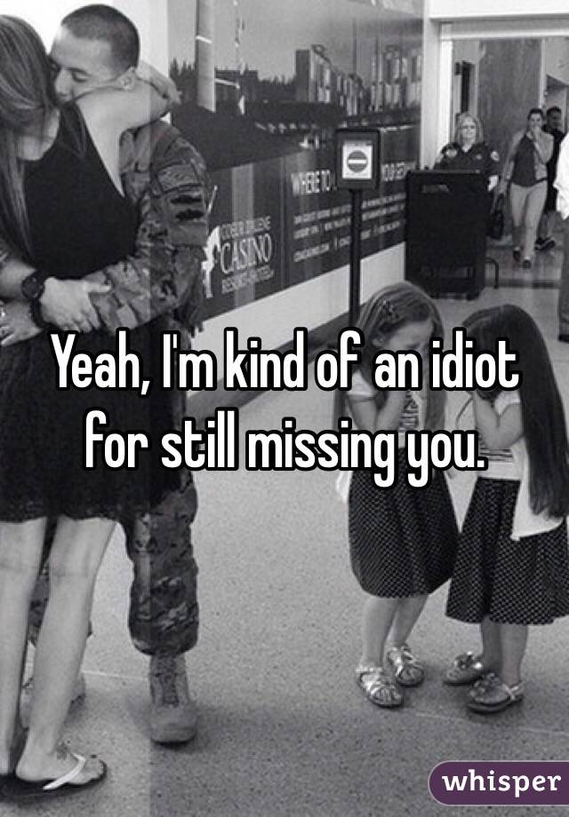 Yeah, I'm kind of an idiot for still missing you. 