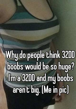 Why do people think 32DD boobs would be so huge? I'm a 32DD and my boobs  aren't big. (Me in pic)