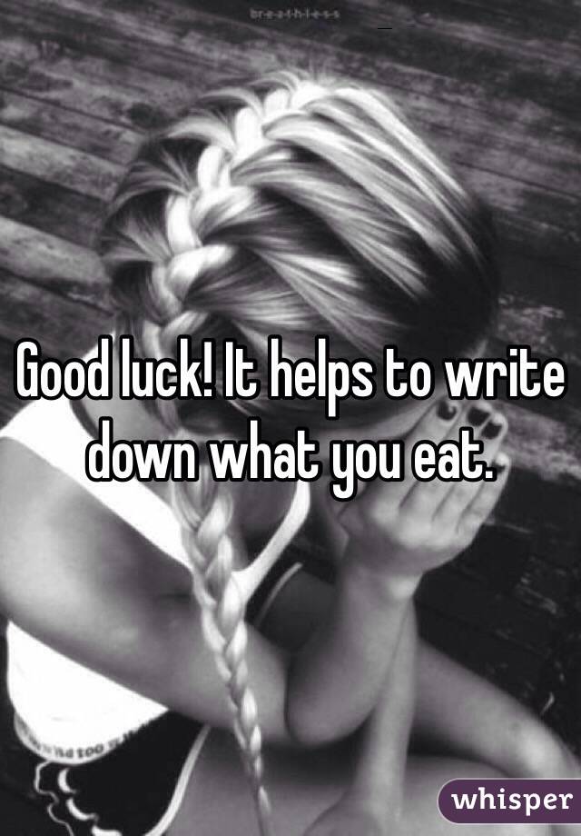 Good luck! It helps to write down what you eat. 