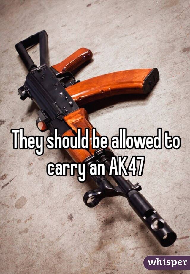 They should be allowed to carry an AK47