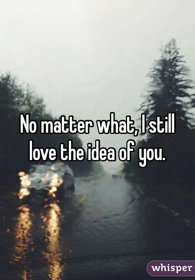 No matter what, I still love the idea of you. 