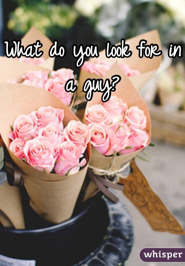 What do you look for in a guy?
