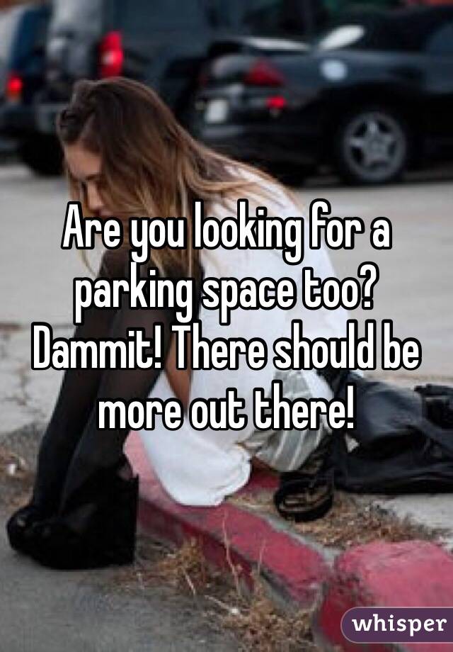 Are you looking for a parking space too? Dammit! There should be more out there!