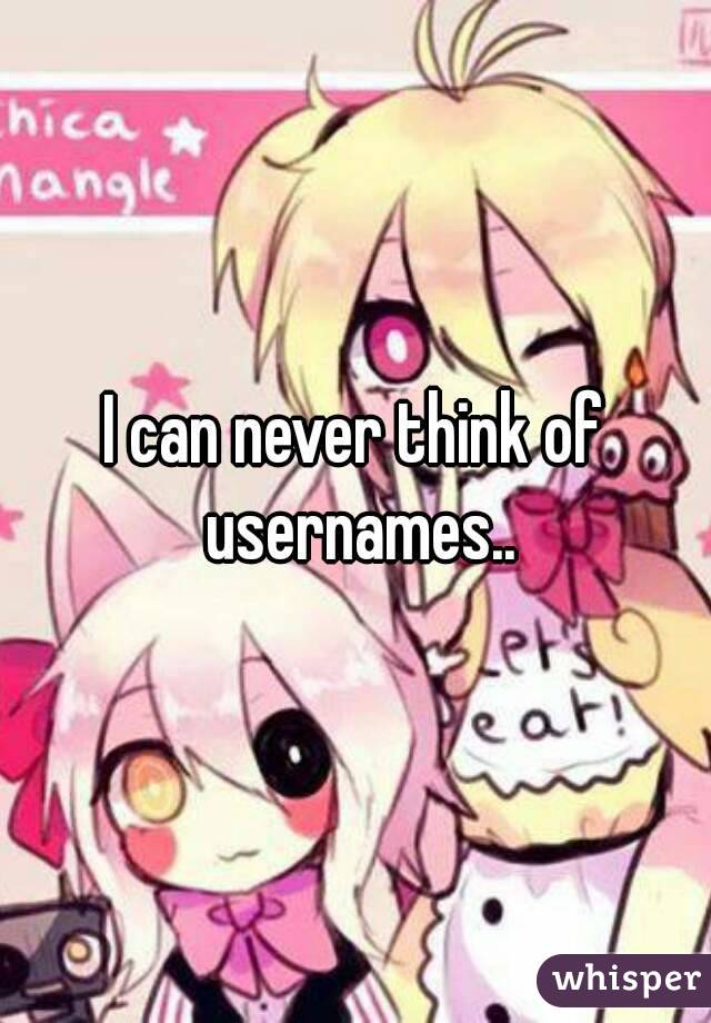 I can never think of usernames..