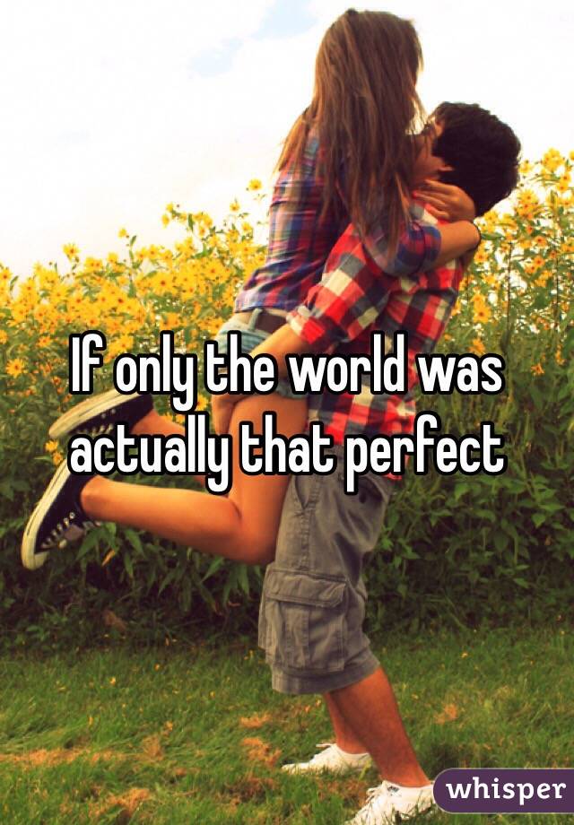 If only the world was actually that perfect 