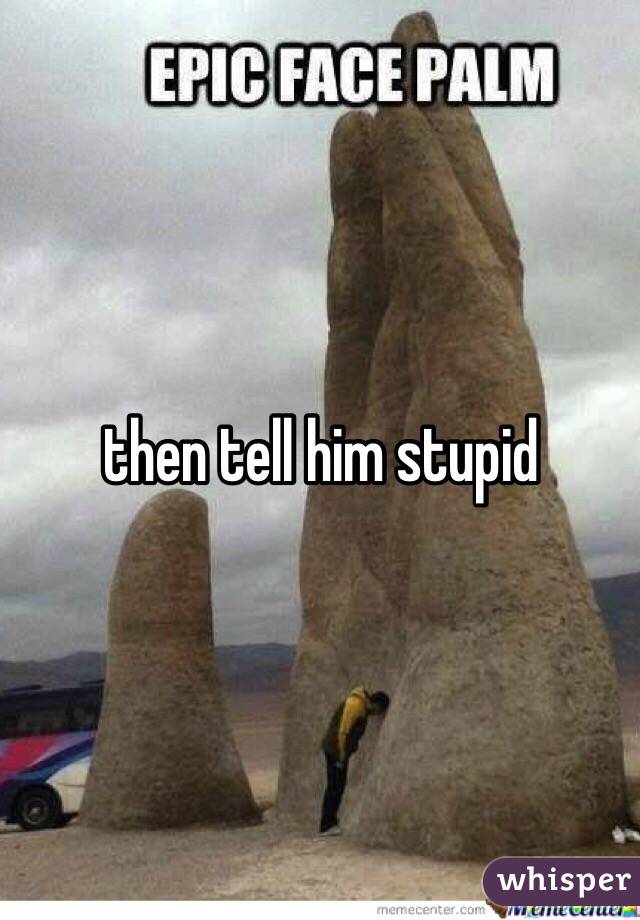 then tell him stupid