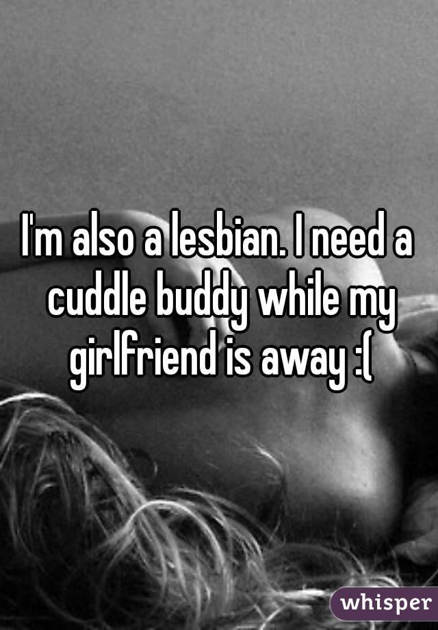 I'm also a lesbian. I need a cuddle buddy while my girlfriend is away :(