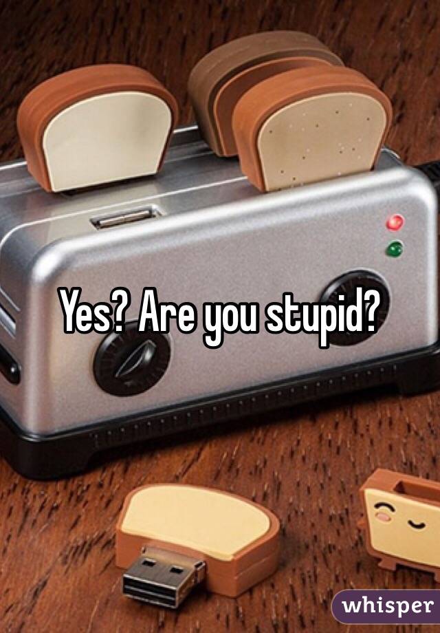 Yes? Are you stupid?