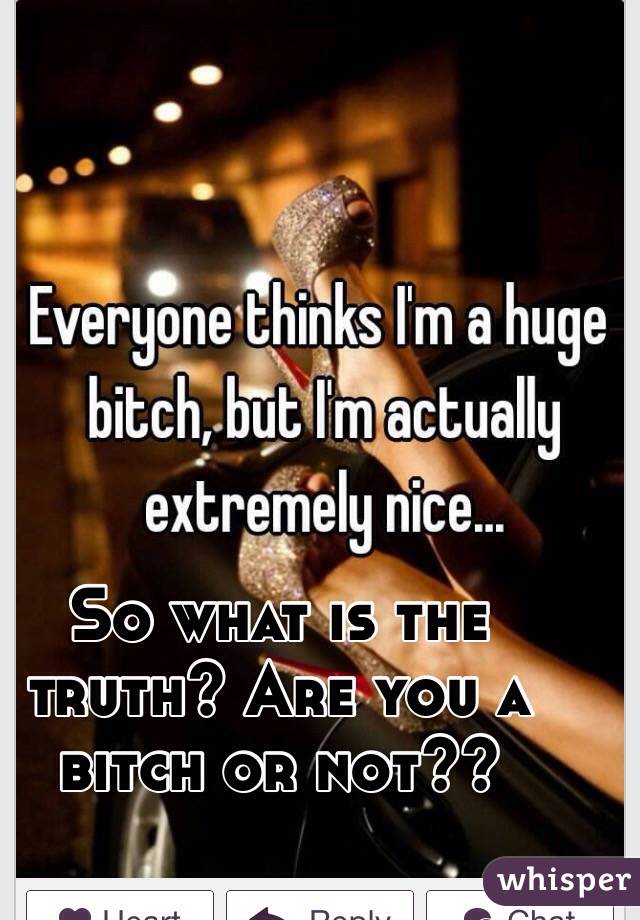 So what is the truth? Are you a bitch or not?? 