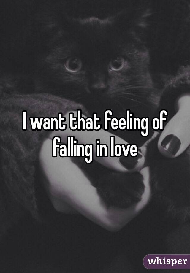 I want that feeling of falling in love