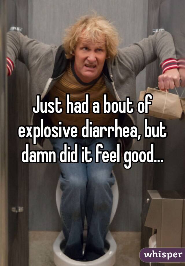 Just had a bout of explosive diarrhea, but damn did it feel good...