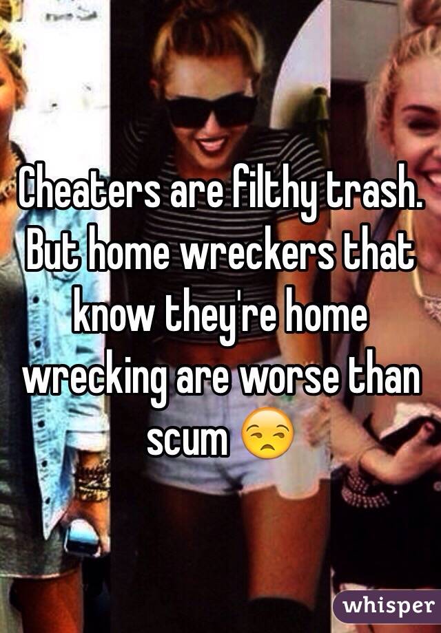 Cheaters are filthy trash. But home wreckers that know they're home wrecking are worse than scum 😒