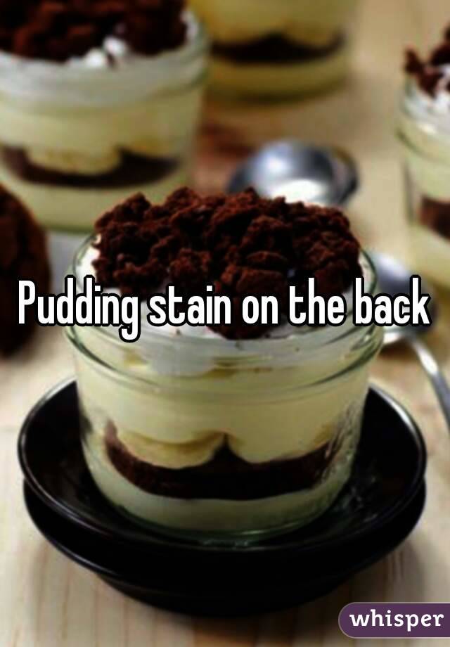 Pudding stain on the back