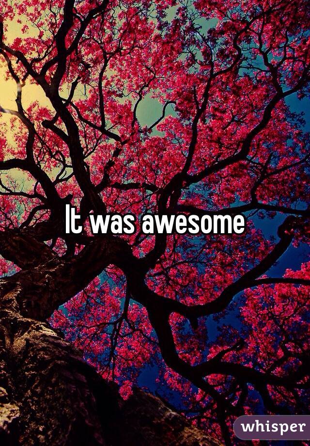 It was awesome 