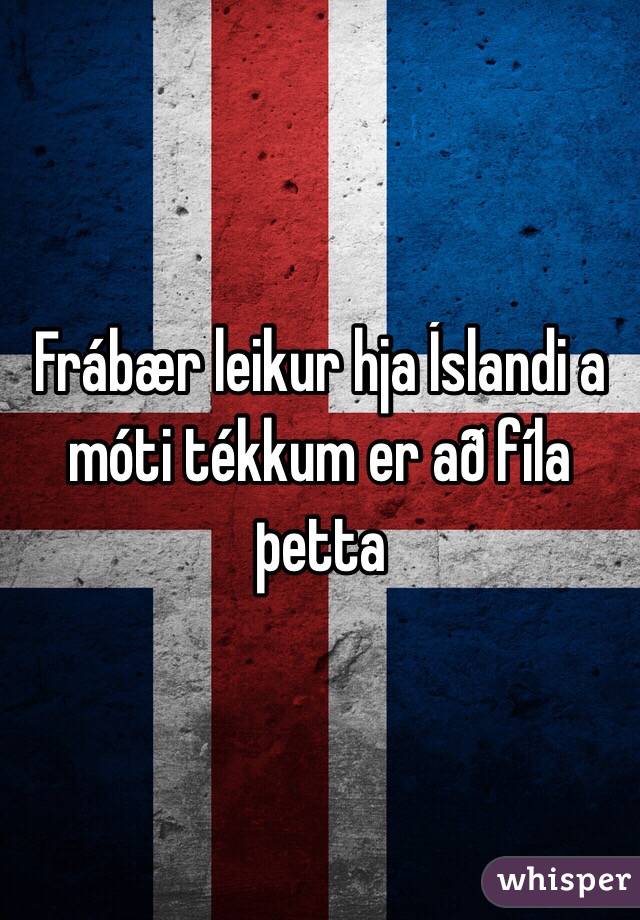 Frábær leikur hja Íslandi a móti tékkum er að fíla þetta