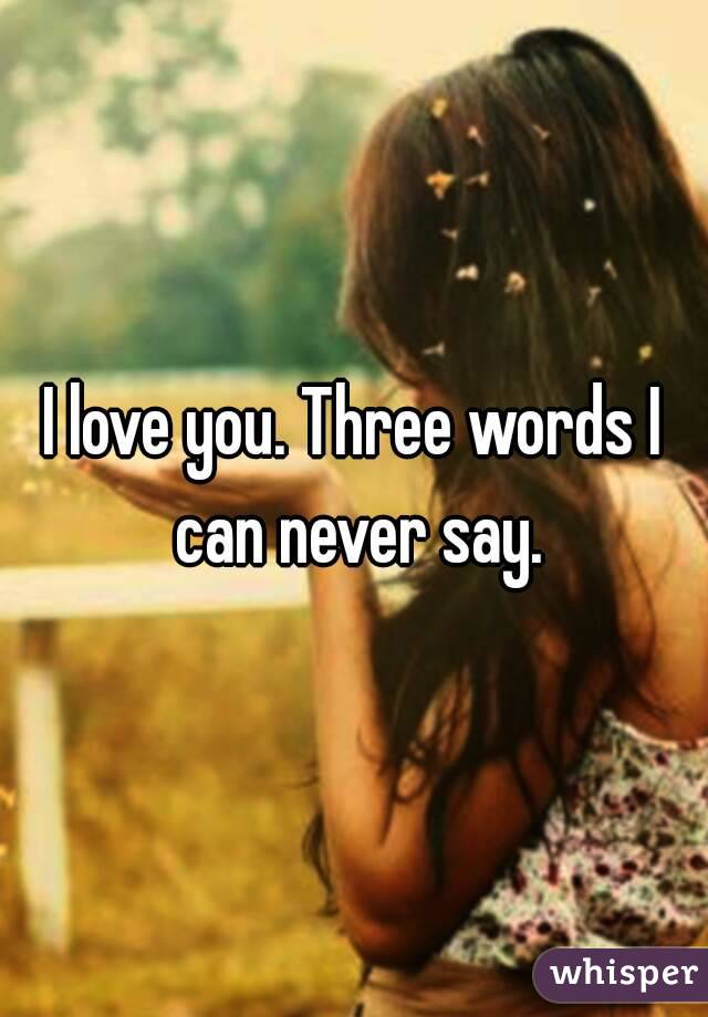 I love you. Three words I can never say.