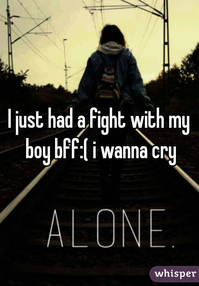 I just had a fight with my boy bff:( i wanna cry