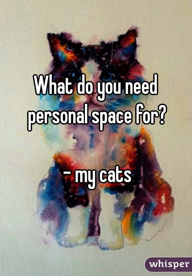 What do you need personal space for?

 - my cats