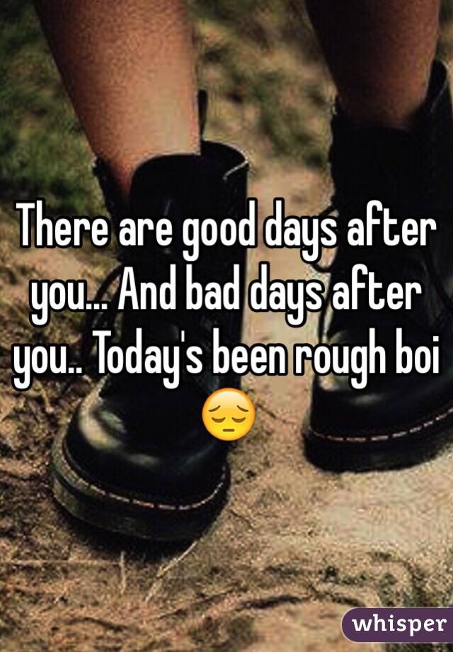 There are good days after you... And bad days after you.. Today's been rough boi 😔