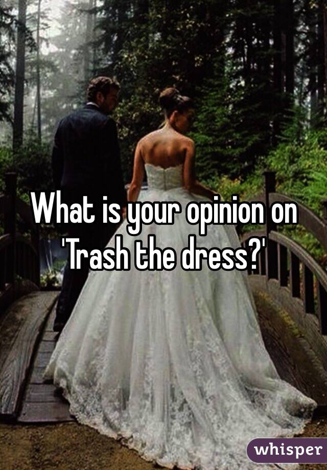 What is your opinion on
'Trash the dress?'
