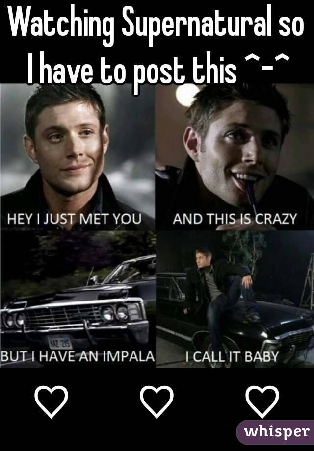 Watching Supernatural so I have to post this ^-^






♡          ♡          ♡