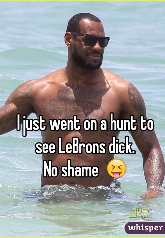 I just went on a hunt to see LeBrons dick. 
No shame  😝