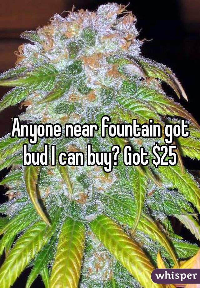 Anyone near fountain got bud I can buy? Got $25