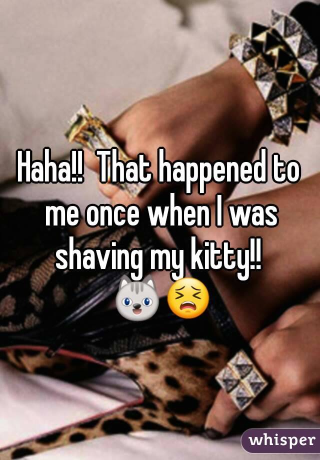 Haha!!  That happened to me once when I was shaving my kitty!!  😺😣