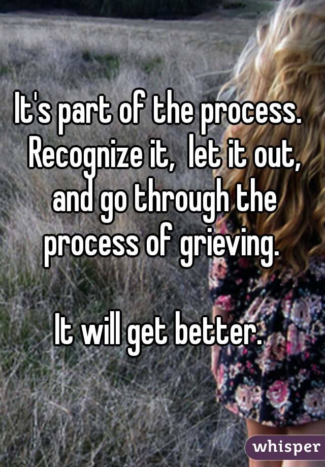 It's part of the process.  Recognize it,  let it out, and go through the process of grieving. 

It will get better. 