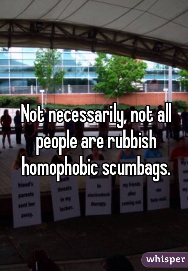 Not necessarily, not all people are rubbish homophobic scumbags.