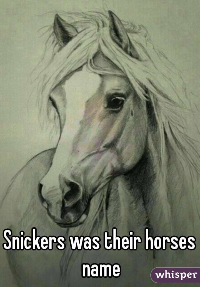 Snickers was their horses name
