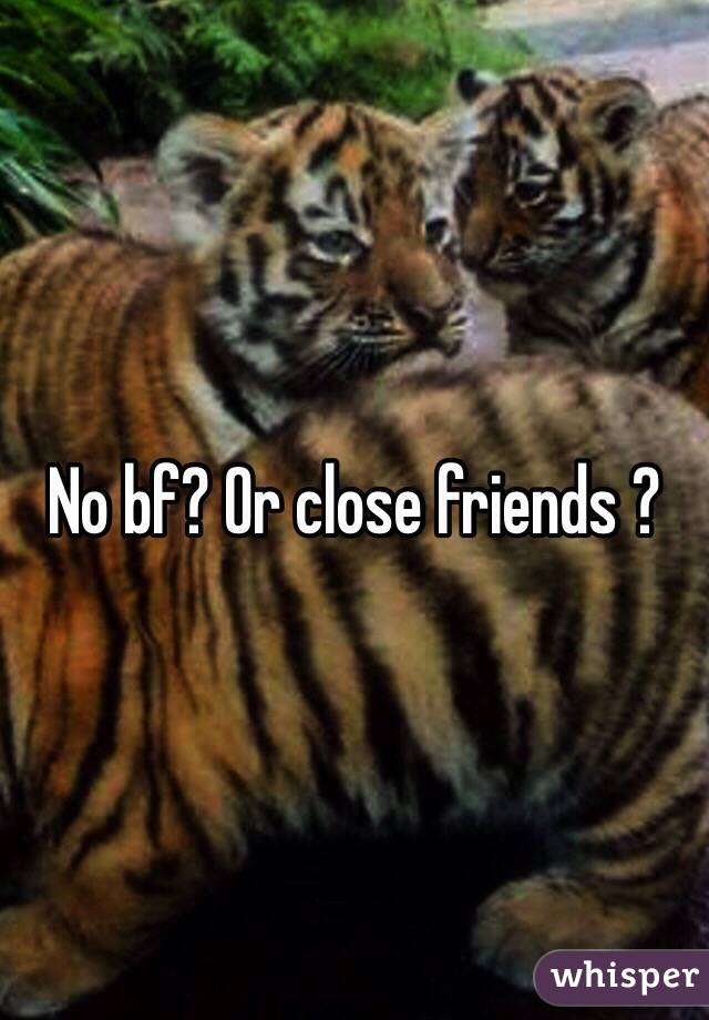 No bf? Or close friends ?