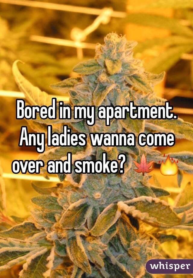 Bored in my apartment. Any ladies wanna come over and smoke? 🍁🔥