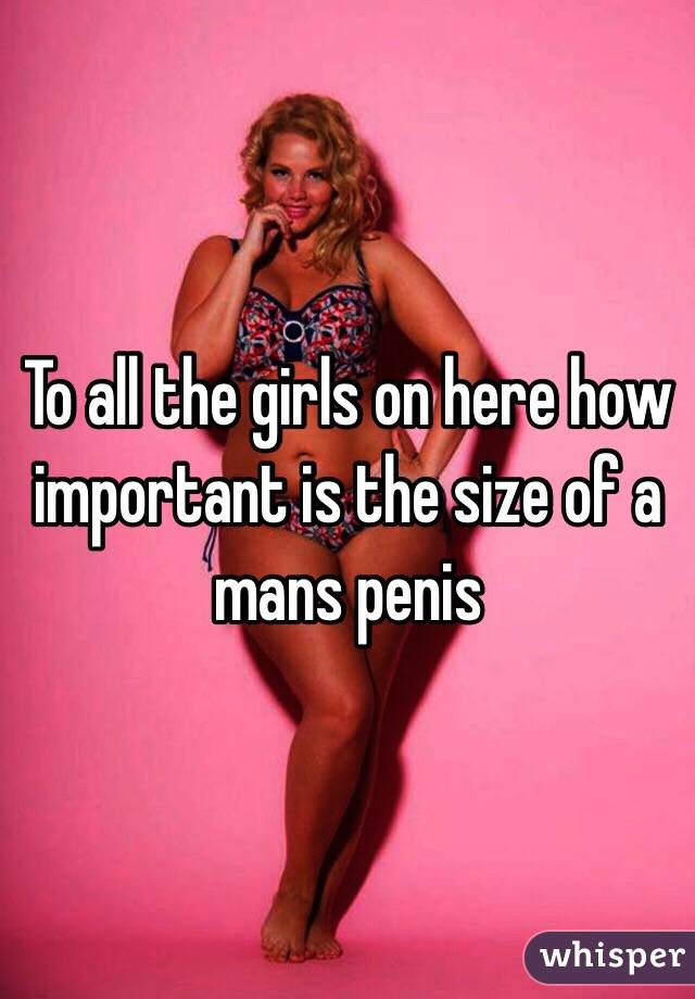 To all the girls on here how important is the size of a mans penis