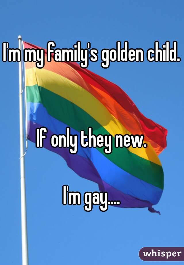 I'm my family's golden child.


If only they new.

I'm gay....