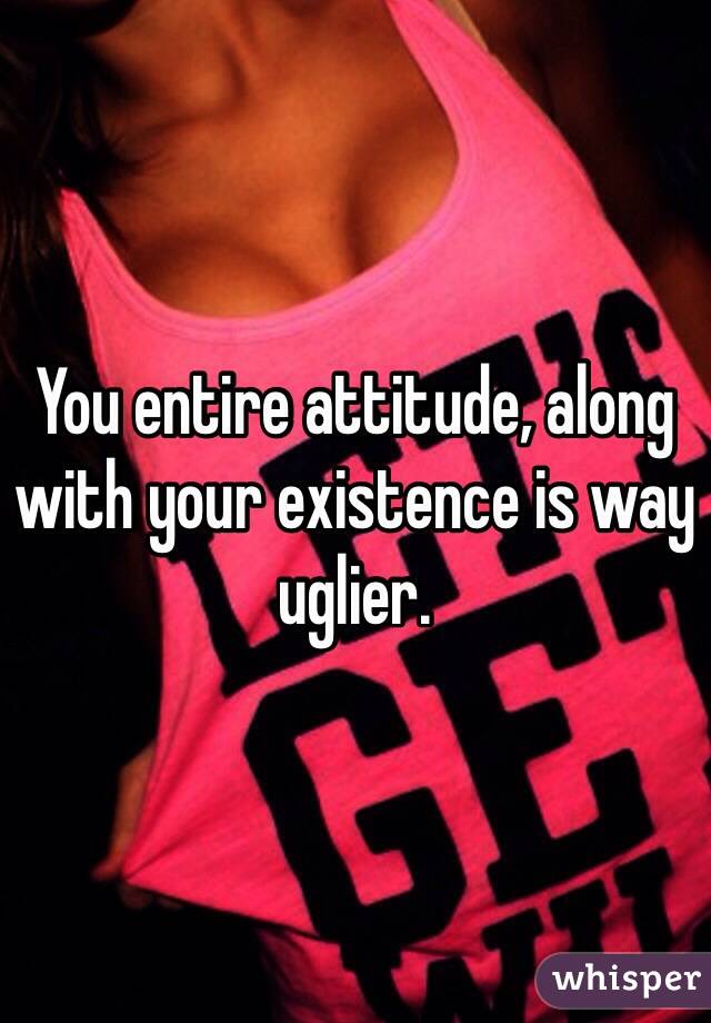 You entire attitude, along with your existence is way uglier. 