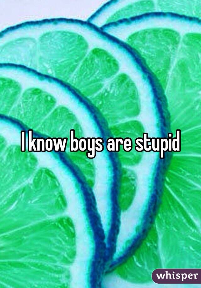 I know boys are stupid