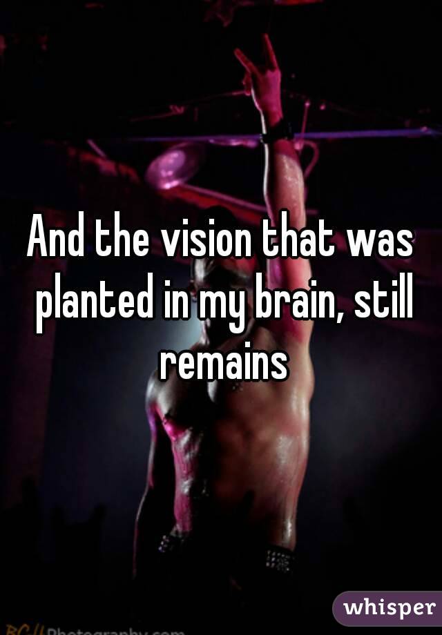 And the vision that was planted in my brain, still remains